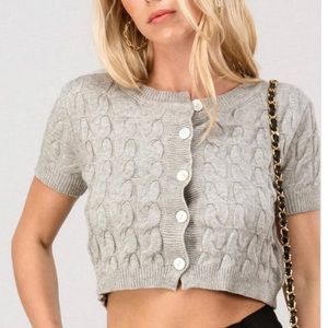 Crop Cardigan with nacar buttoms